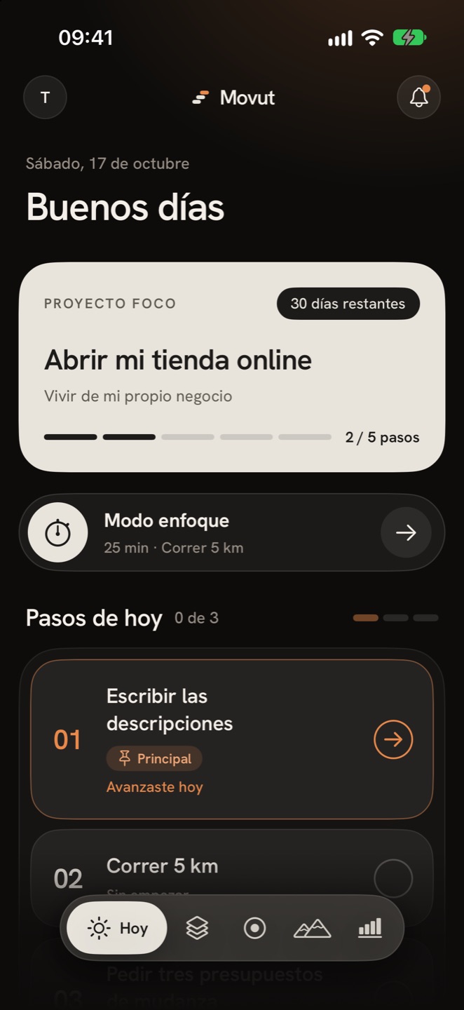 Cada mañana, tres pasos.